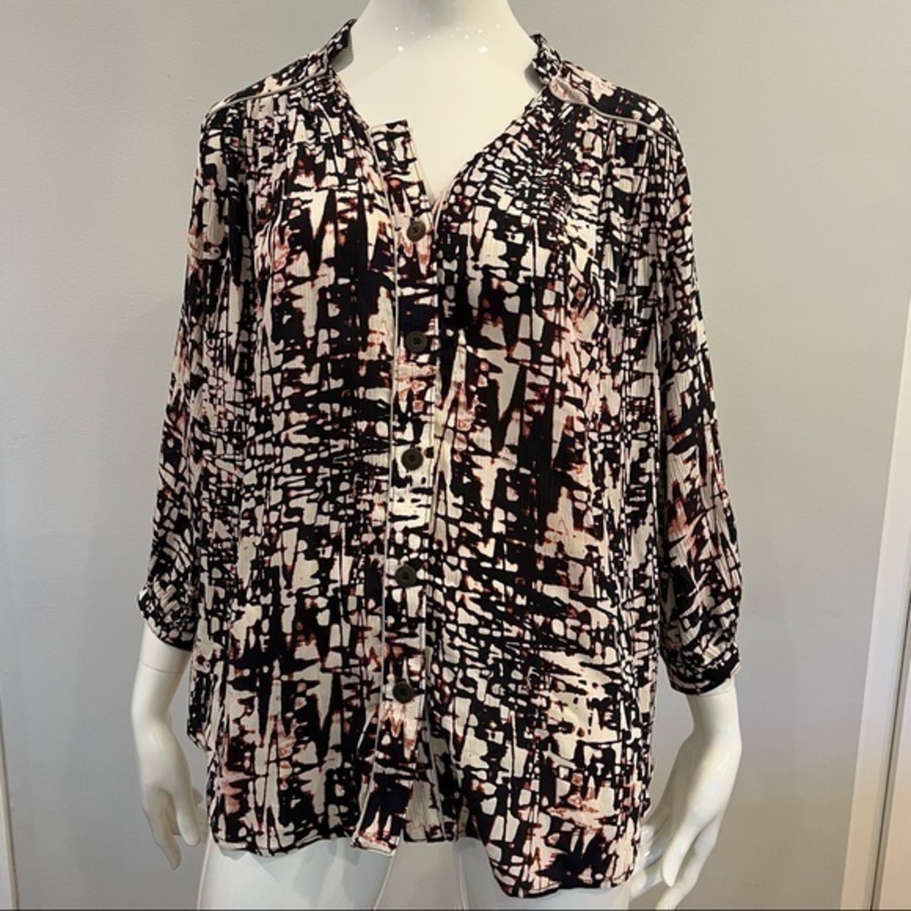 Sea New York Button Down Blouse 100% Silk